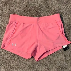Pink Under Armour running shorts